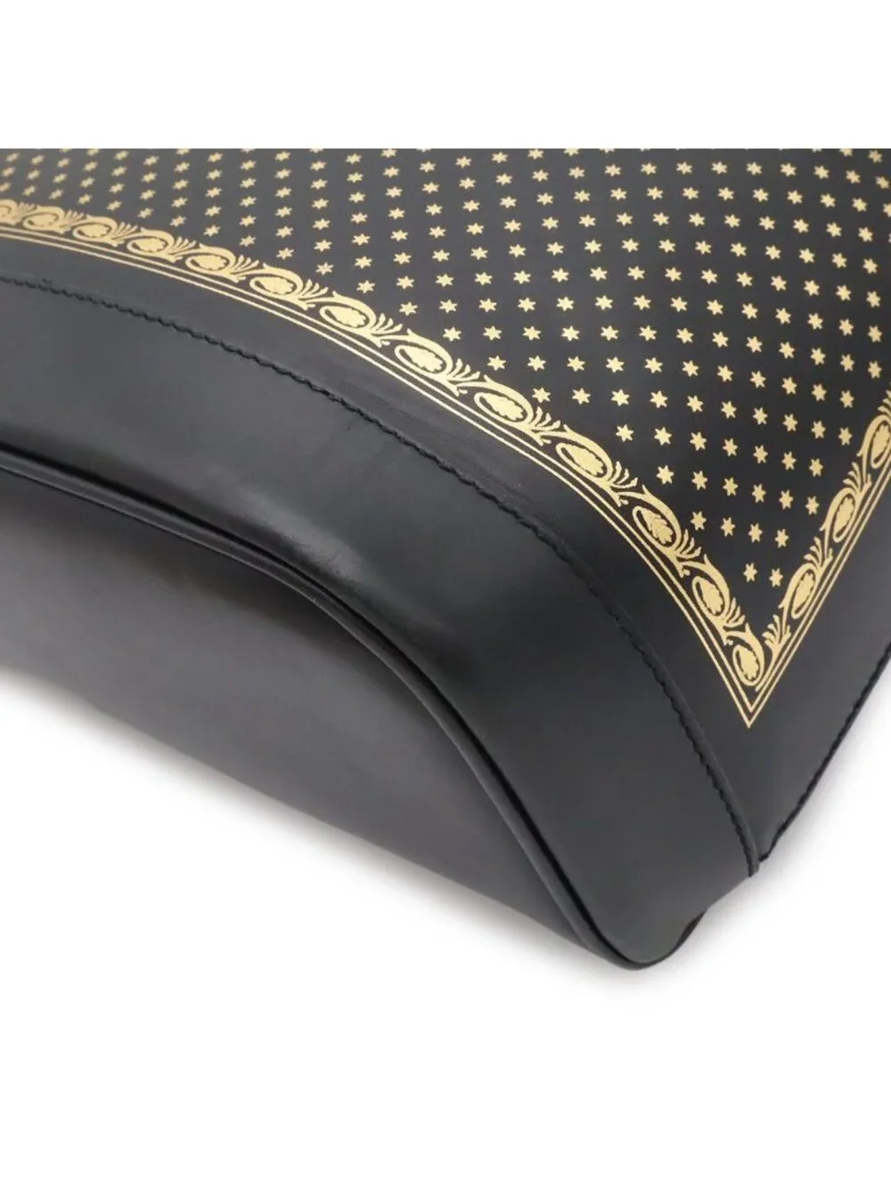 Gucci Guccy Backpack Star Pattern Leather Black Gold